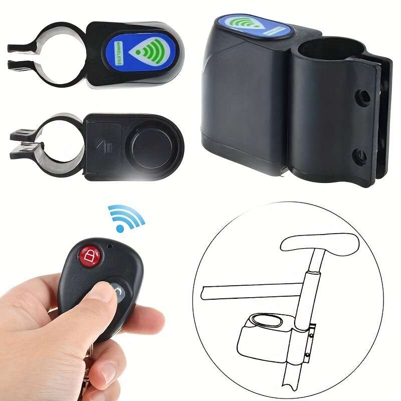 110dB High Sound Bike Horn Alarm Wireless Anti-Theft with Remote Control for Electric Bicycle Scoote