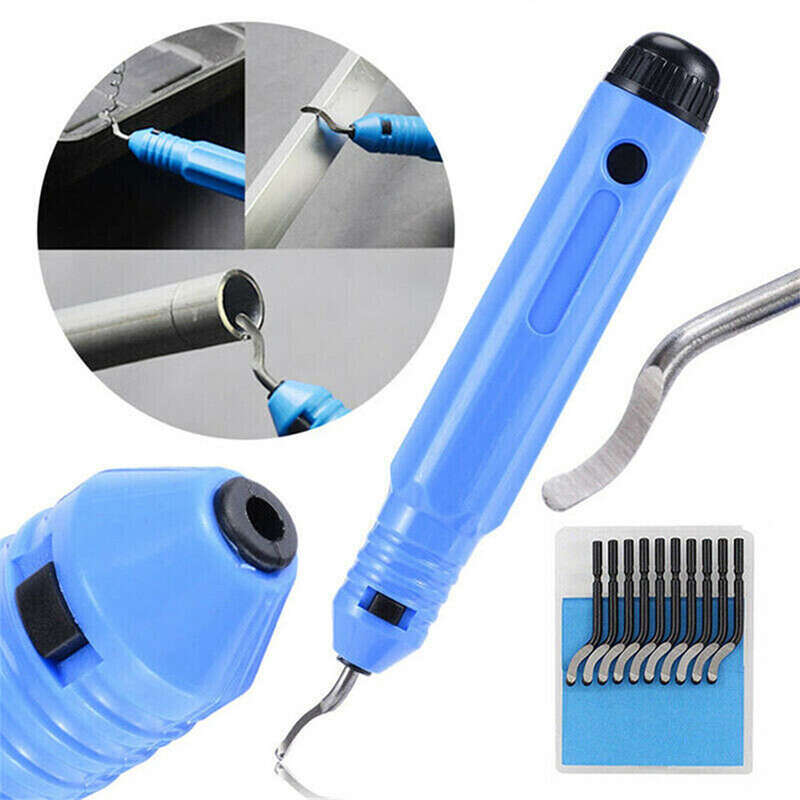 Deburring Tool Kit with 10 Extra Blades and 1 Handle Alloy Burr Removal Tool Multifunctional Burr Ed