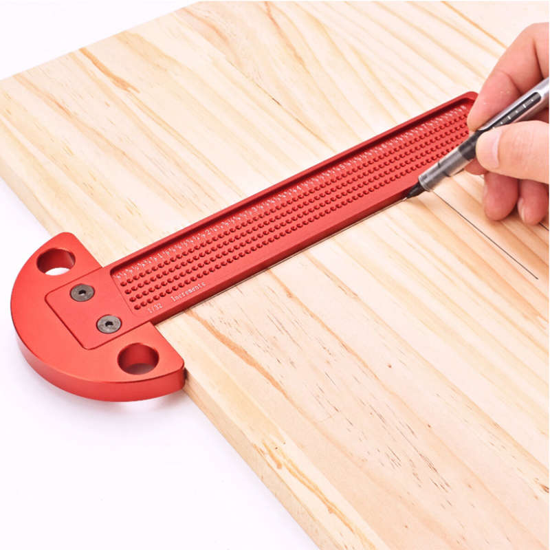T-Square Ruler Aluminum Alloy Anodized Finish 1/32 Inch/1MM Precision Hole Spacing Ergonomic Design