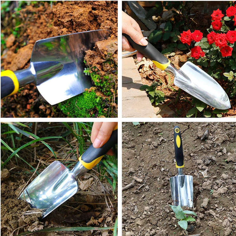 Garden Trowel Hand Shovel with Soft Rubberized Non-Slip Ergonomic Handle for Planting Transplanting,