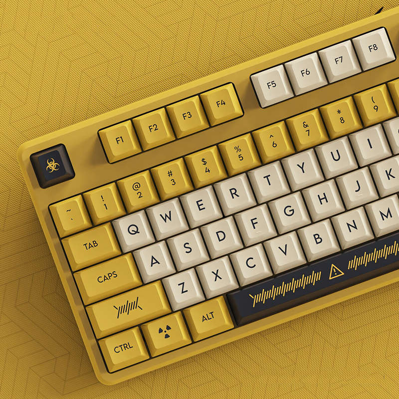 DAGK 128 Keys Electronic Game PBT Keycap Set Cherry Profile Five-sided Sublimation Custom Keycaps fo