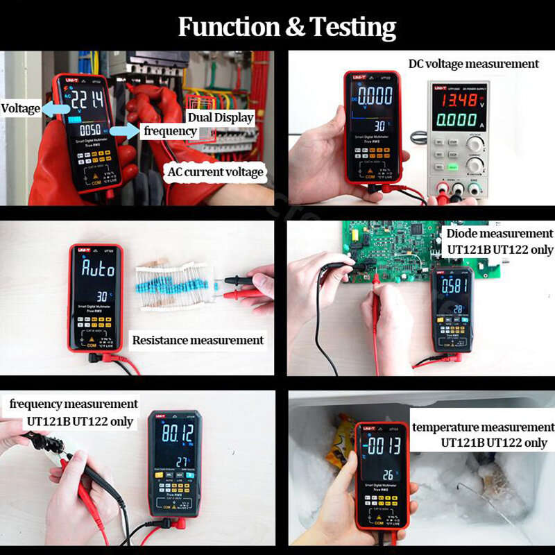 UNI-T UT121 UT122 Smart Professional Digital Multimeter Dual Display Mode NCV LIVE Tester True RMS I