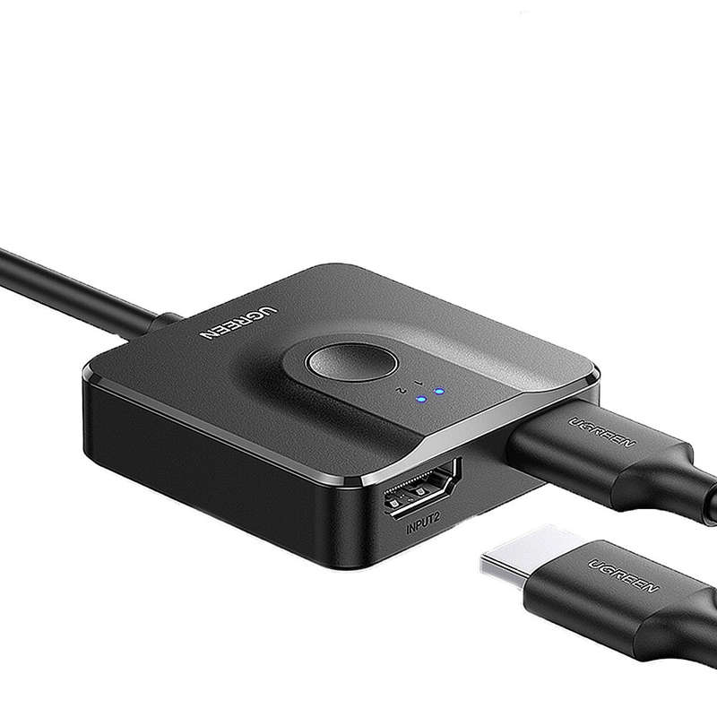 UGreen CM311 4K@60Hz HDMI Switch with 3.3FT HDMI Cable 2 in 1 Out/1 in 2 Out Bidirectional HDMI Spli