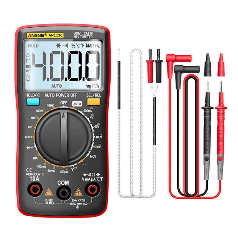 ANENG AN113C Intelligent Auto Measure Digital Multimeter 4000 Counts True RMS LCD Digital Multimeter
