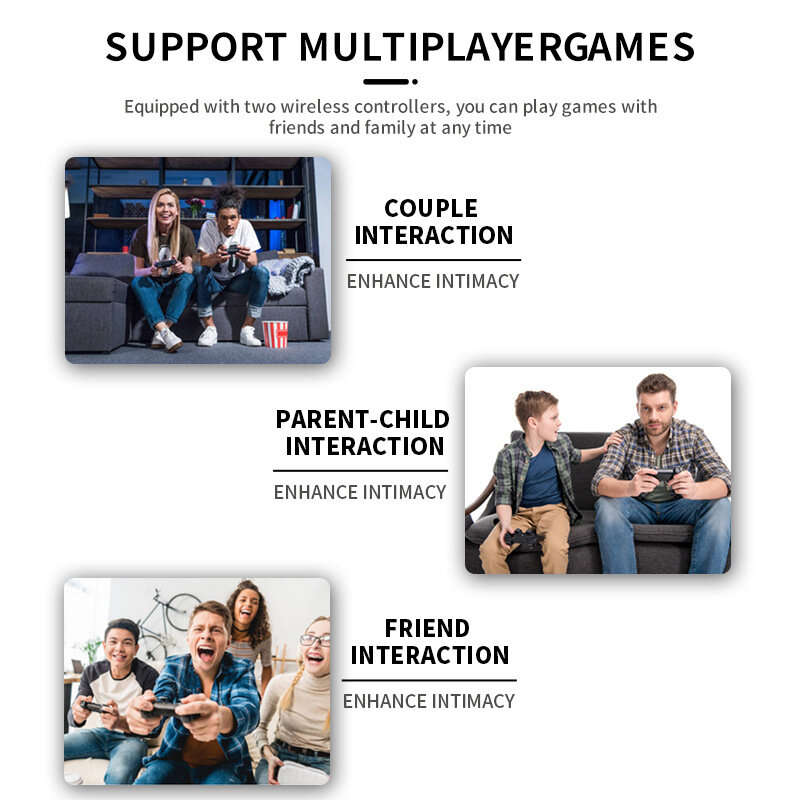 Powkiddy Y3 Arcade Game Console with 4K TV Stick RK3228A Android 7.1 HD Playback 2.4G Wireless Gamep