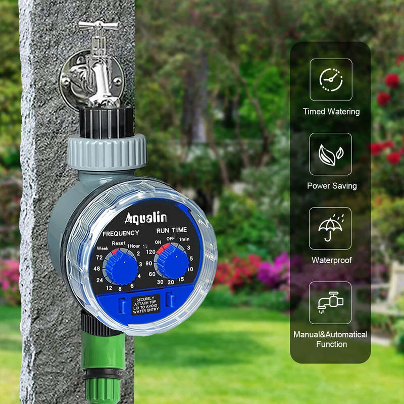 Aqualin Automatic Garden Water Timer Ball Valve #21025 Easy Install on 3/4" Faucet or Tap Adjustable