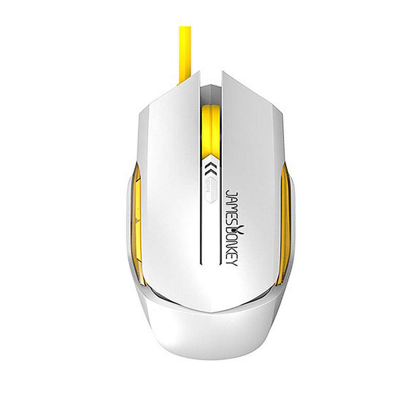 James Donkey 112W Wired USB Mouse 800-3200DPI Ergonomics Monochromatic Light Unwound Cable Sweatproo
