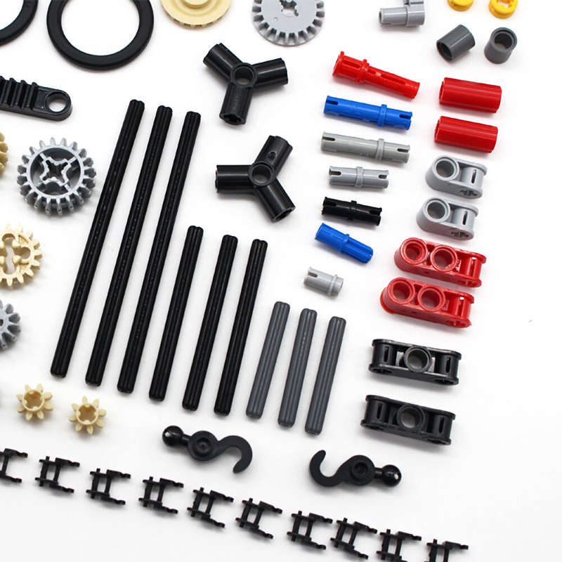 116pcs Technic Tech Accessories Set 9686 Gear Axle Pin Small Track Mixed Parts Bricks Building Block