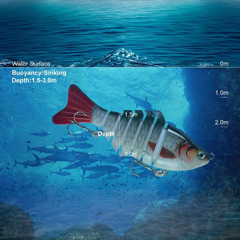 5pcs Multi-Section Fishing Lures 15.5g/10cm Sinking Swimbait Artificial Baits Fishing Tackle for Fre