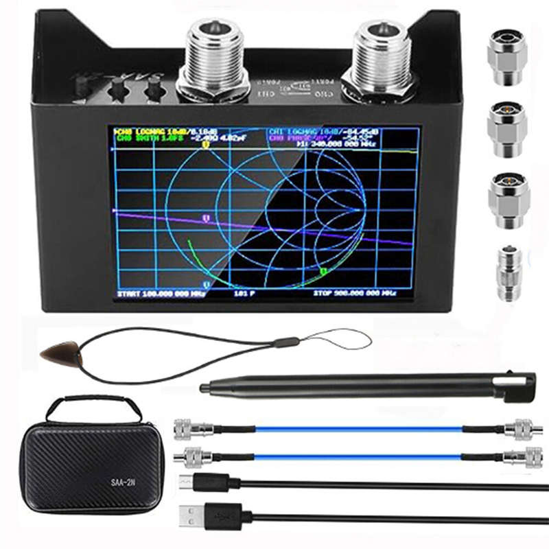 SAA-2N NanoVNA V2 Antenna Analyzer 3G Vector Network Analyzer 4.0 Inch Touching Screen Shortwave HF