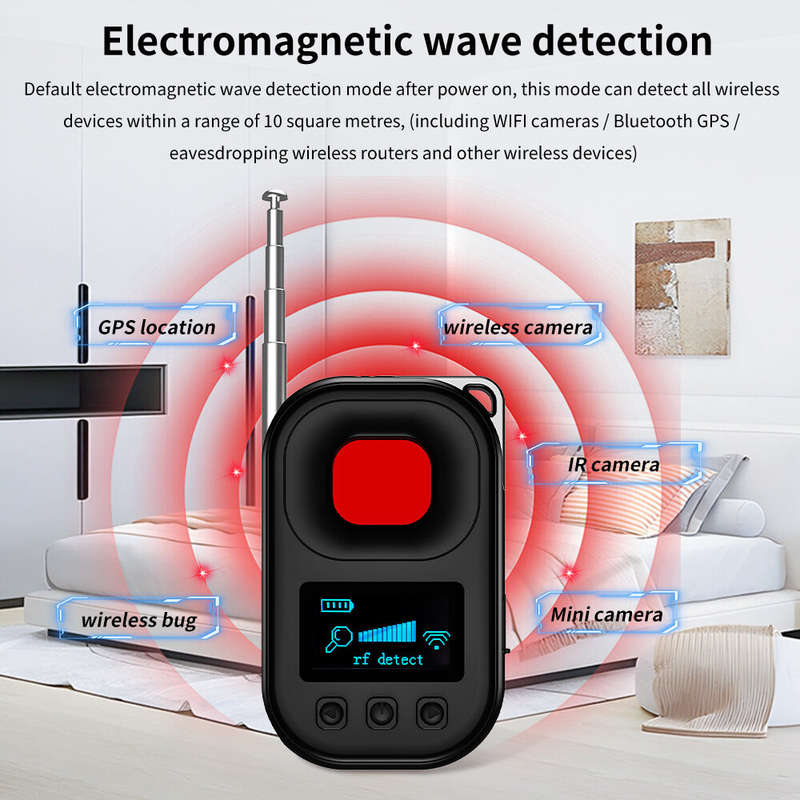 T03 Multi-function Display Hidden Cameras GPS Tracker Detector 1MHz-6.5GHz Frequency Range 450mAh Ba