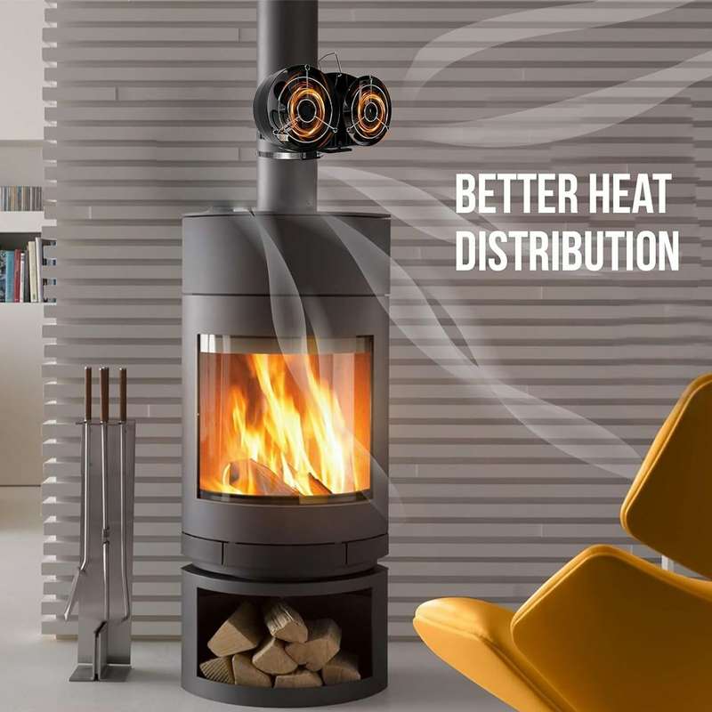 10 Blades Heat Powered Stove Fan With Cover Wall-mounted Fireplace Heat Powered Eco-Friendly Fan Por