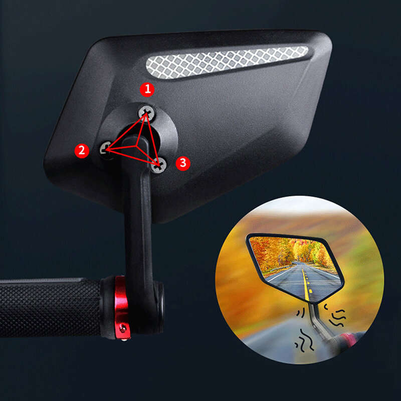 DRCKHROS RM-12E Bicycle Mirror Set Wide Range High-Definition Rear View Mirror Cycling Adjustable Bi