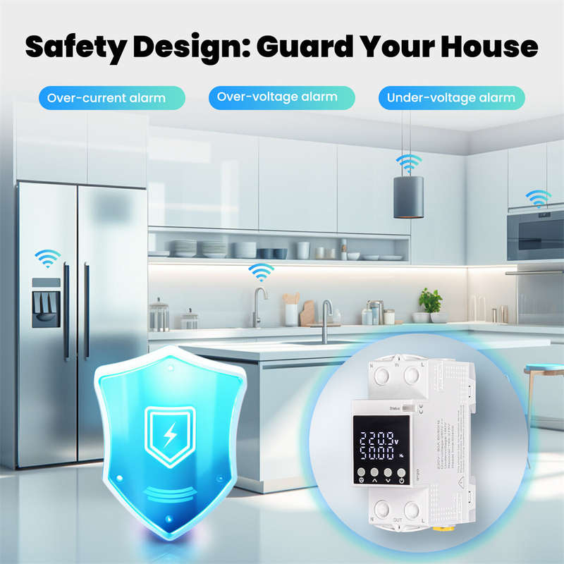 MOES 80A WiFi Tuya Smart Circuit Breaker Alarm Threshold Set Electricity Monitor V0 Fireproof Retard