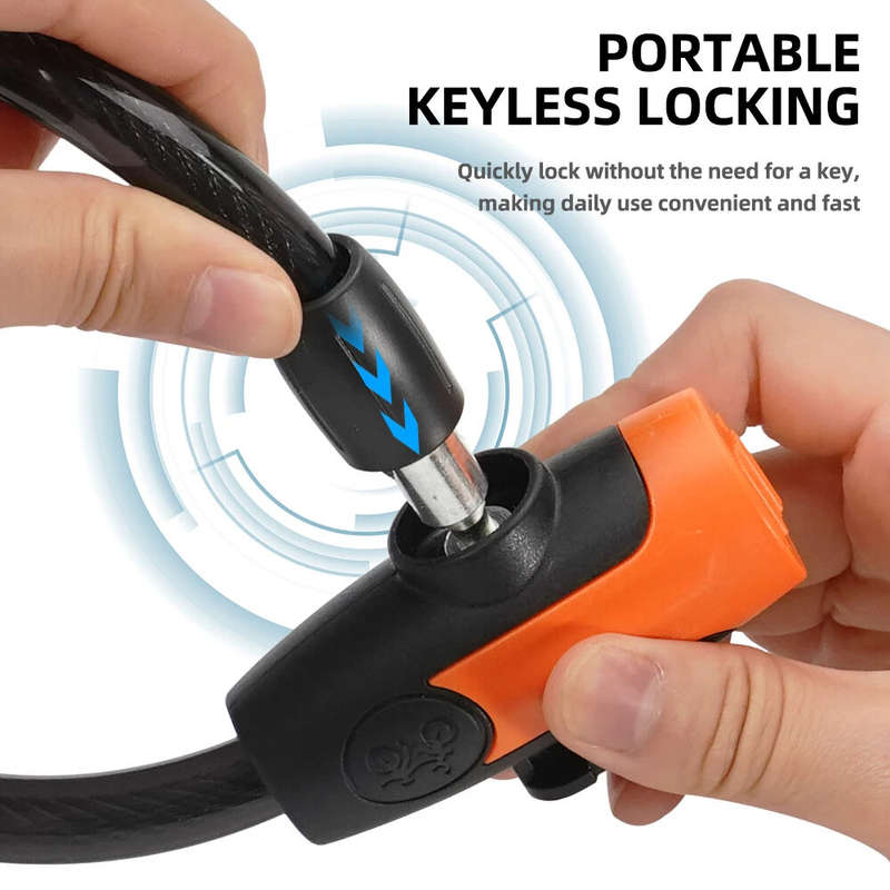 XANES Anti-thief Key Bike Lock 1.2m Length Steel Alloy Tough Protection Waterproof Portable Bicycle