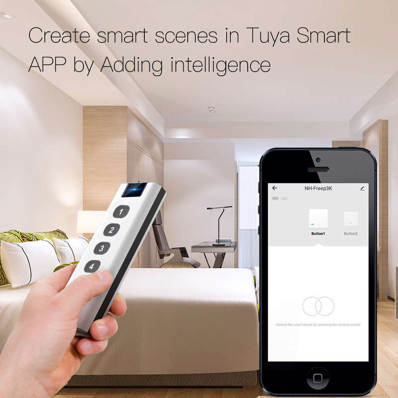 Moes Tuya Smart Zigbe Scene Switch 4 Gang 12 Scenes Remote Tuya Zigbe Hub Required No Control Device