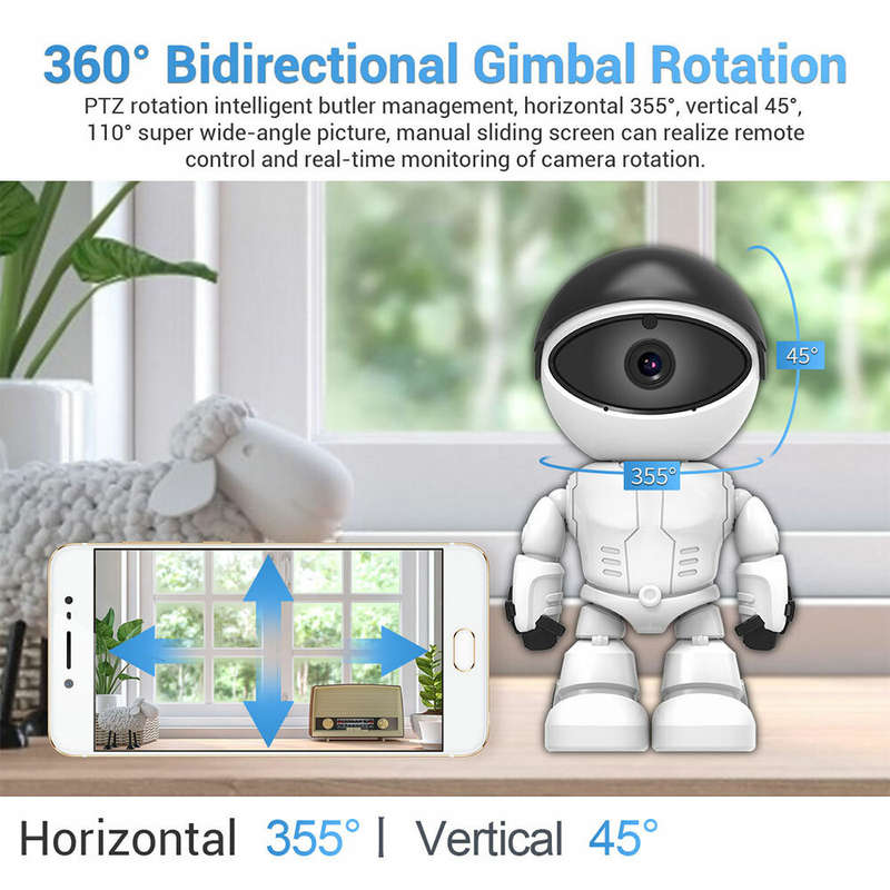 ESCAM PT205 1080P Robot IP Camera Security Camera 360 WiFi Wireless 2MP CCTV Camera Smart Home Video