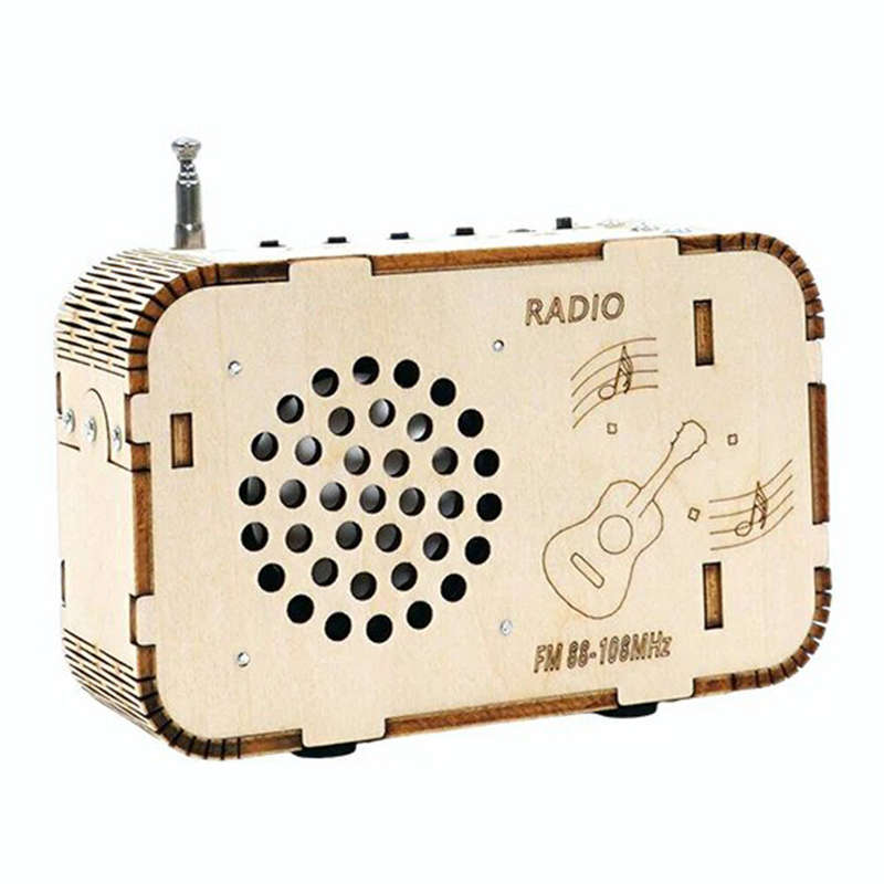 Small Science Technology Mini Wooden DIY Radio Models Handmade Homemade Assembly Puzzles Color Craft