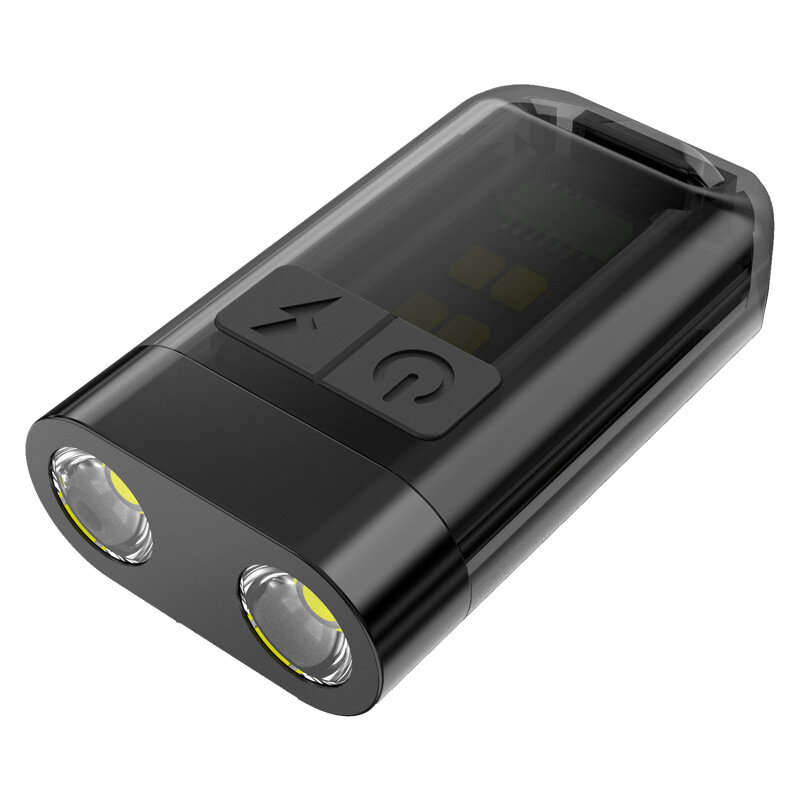 2*LED Bright LED Keychain Flashlight Portable Mini Size Clip Headlamp Magnetic Tail Work Lamp Type-C