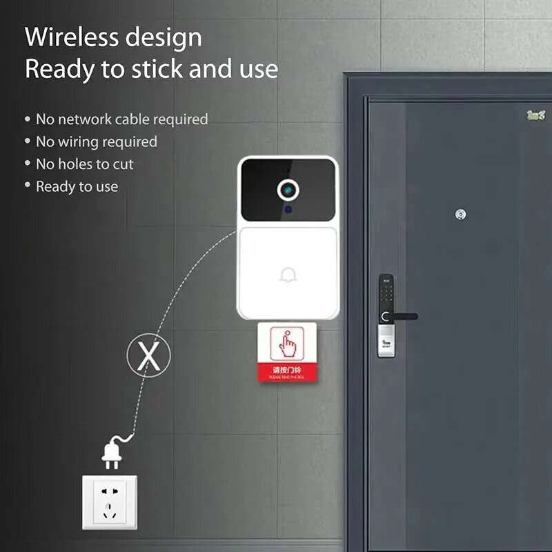 WIFI Video Doorbell Door Camera Wireless Night Vision Smart Home Security HD Door Bell Two Way Inter