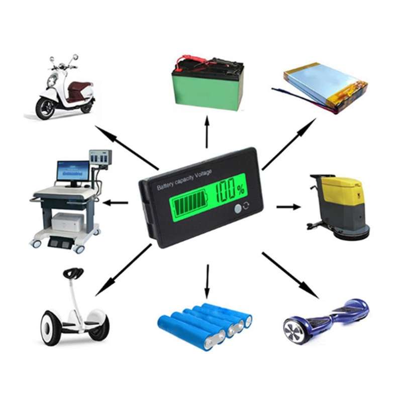 2Pcs 12V/24V/36V/48V 8-70V LCD Acid Lead Lithium Battery Capacity Indicator Board Digital Voltmeter