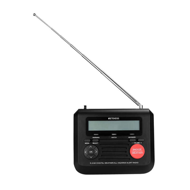 Retekes TR625 Portable NOAA Radio Emergency Weather Alert Radio with Digital Alarm Clock Voice Alert