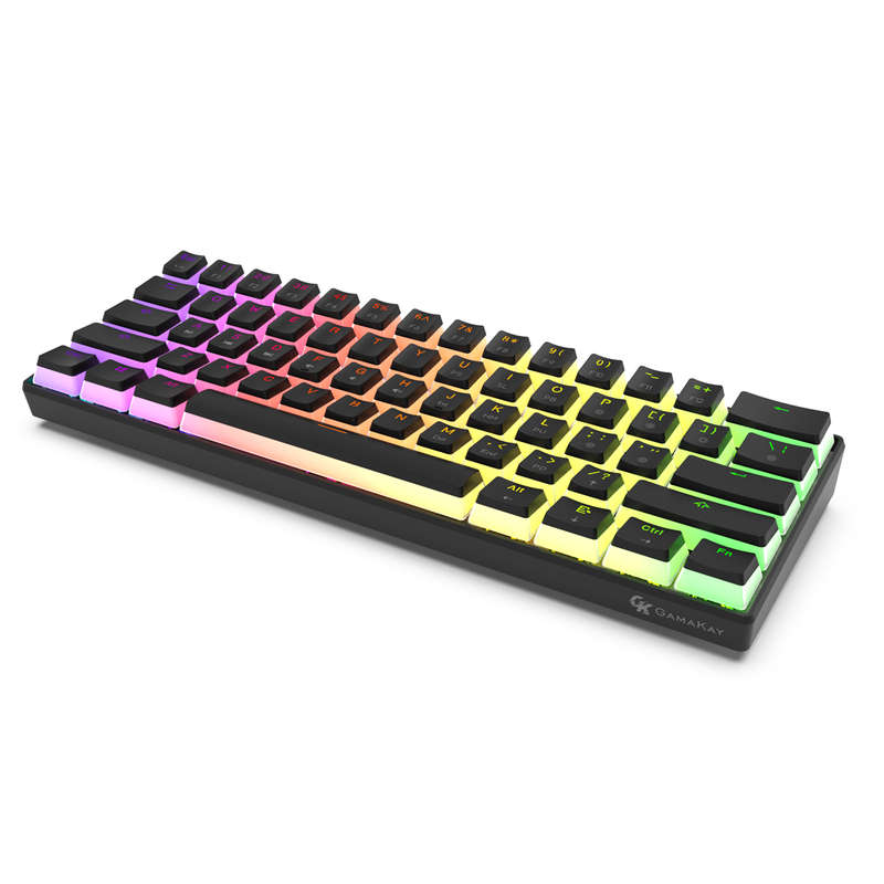 GAMAKAY MK61 Wired Mechanical Keyboard Gateron Optical Switch Pudding Keycaps RGB 61 Keys Hot Swappa