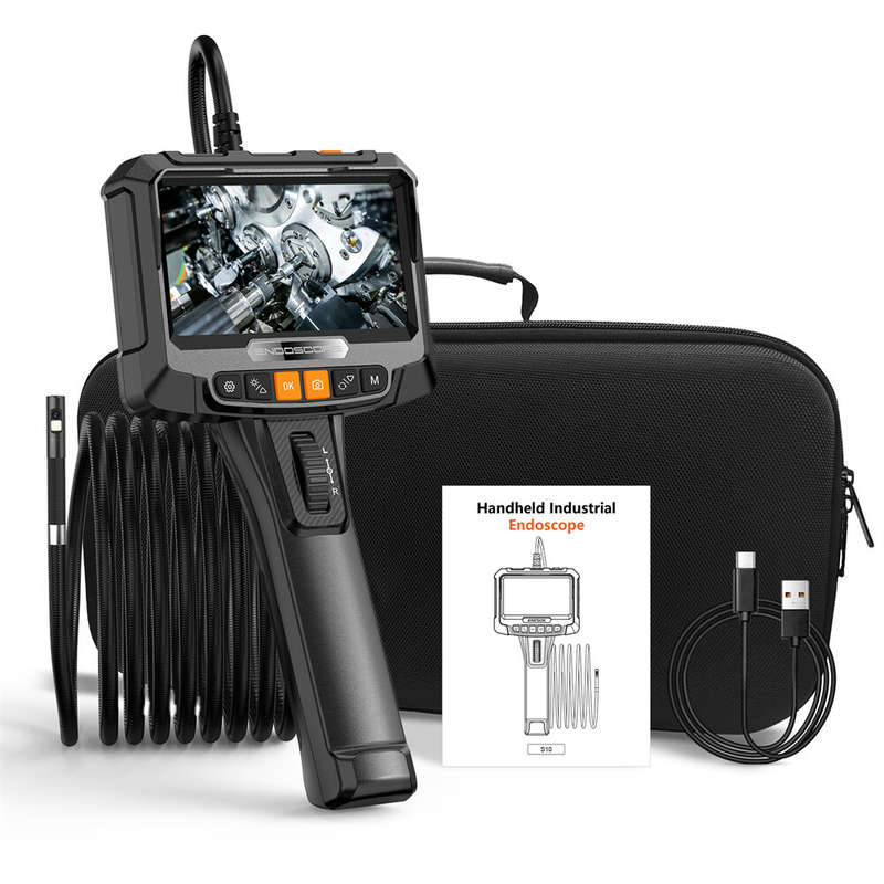 S10 Articulating Borescope Camera with Light, Two-Way Articulated Endoscope Inspection Camera with 8