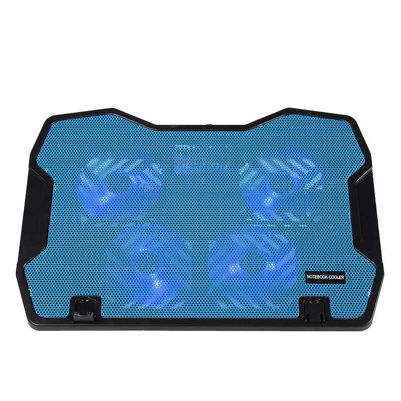 4 Fan Adjustable Laptop Cooling Pad Cooler Portable Stand For 14-17inch Laptop