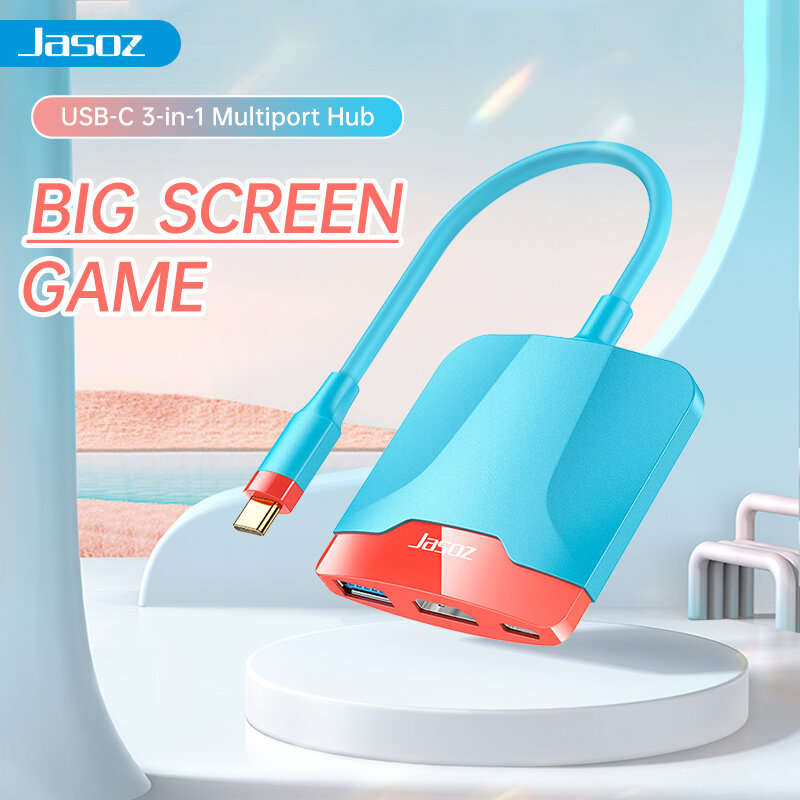 Jasoz USB C to HDMI Adapter 4K USB 3.0 for Nintendo NS Switch Host Portable Docking Station Accessor