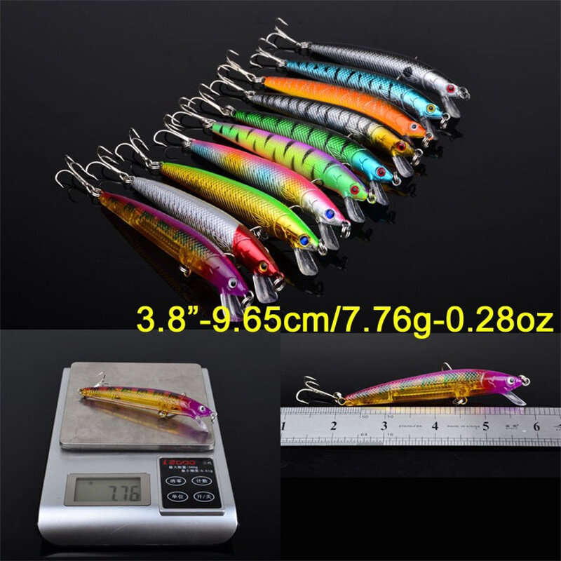 ZANLURE 20pcs Set 3D Eyes Bass Shape Fishing Crankbait Kit Hard Lures Freshwater Saltwater Japan Sea