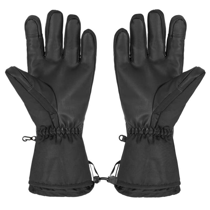 5-Finger Winter Motorcycle Gloves 3 Gears Temperature Adjustment Full Palm Leather Touchscreen Heati