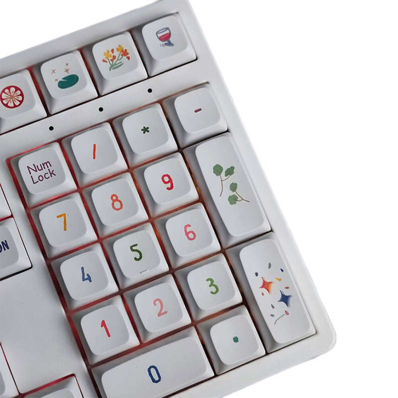 123 Keys Summer Painting Keycap Set XDA Profile Sublimation PBT Custom Keycaps for Mechanical Keyboa