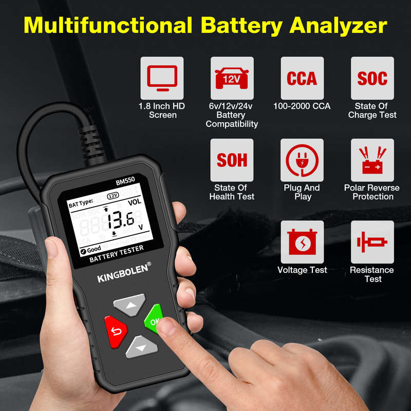Kingbolen BM550 Car Electric Vehicle 6V 12V 24V Multi-Function Intelligent Digital Display Professio