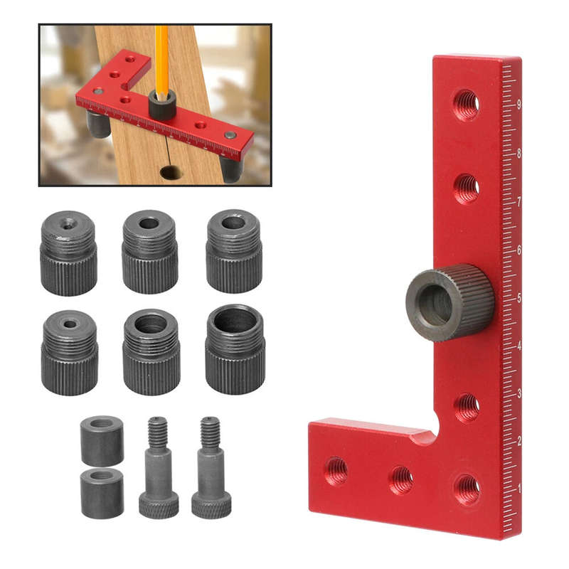 2-10mm Dowel Jig Square Center Finder Woodworking Tools Drill Guide for Straight Holes Self Centerin