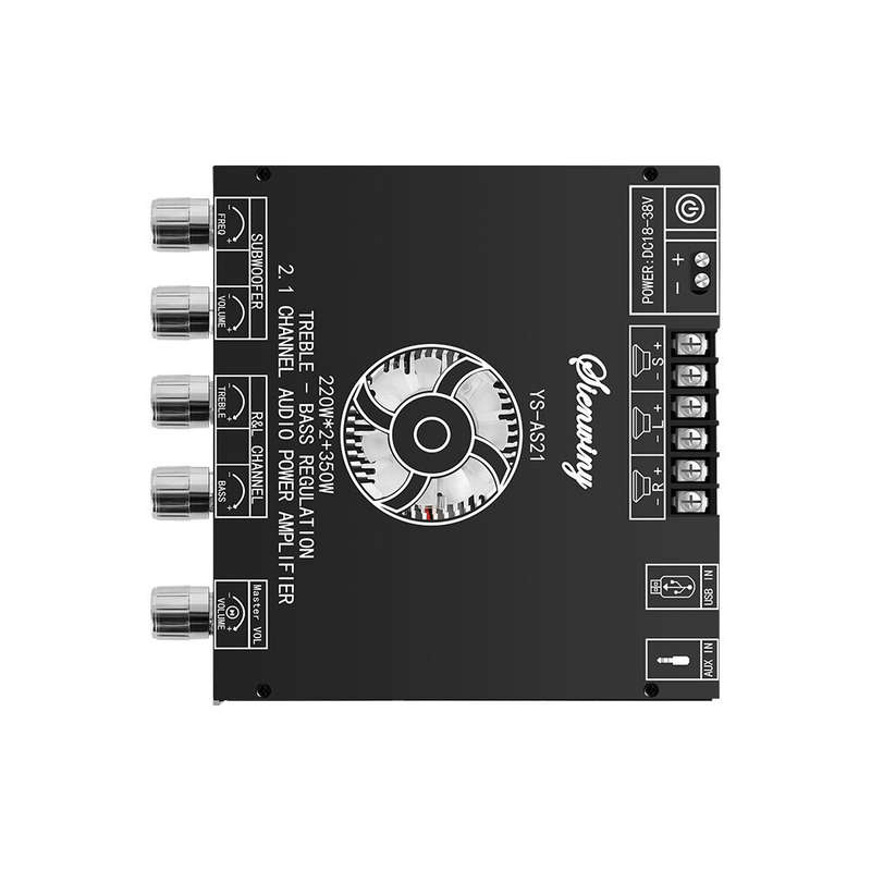 YS-AS21 2.1 Channel bluetooth 5.1 Digital Power Amplifier Board 220W2+350W High Low-pitched Subwoofe