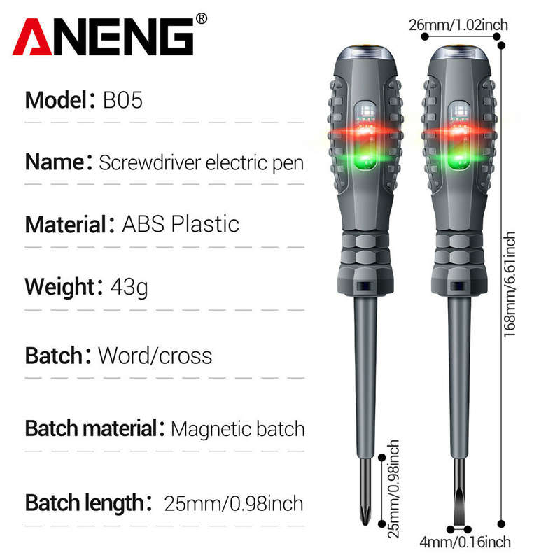 ANENG B05 Electric Pen Screwdriver ABS Plastic Magnetic Batch 25mm Highlight Tester Line Breakpoint