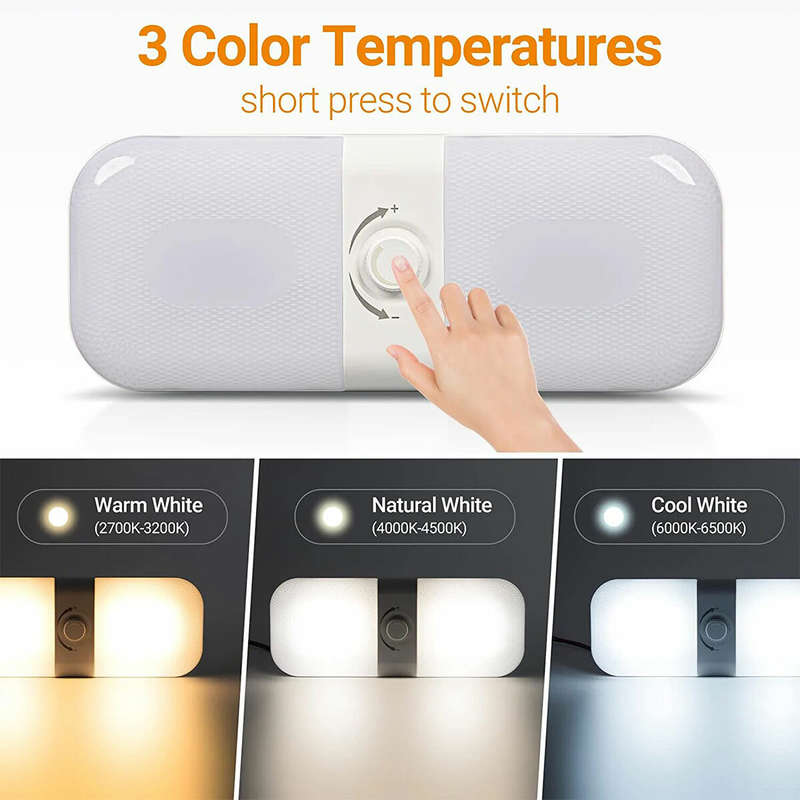 12V 120 LED Car Ceiling Dome Roof Light Interior Light Lamp Dimmable Switch For Camper Van Caravan M