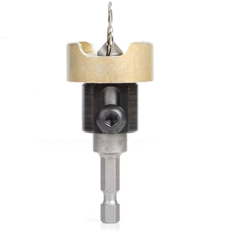82 Degree Woodworking Countersink Drill Bits Carbide Tipped with Adjustable Depth Stop No Thrust Bal