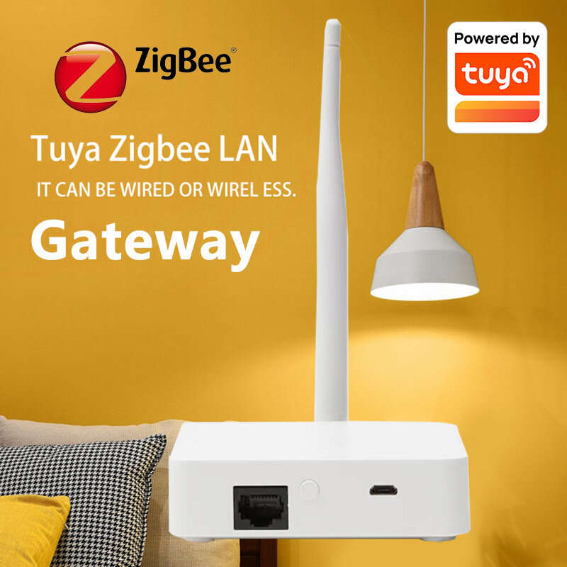 Tuya Zigbee3.0 Smart Hub Wired Gateway with Network Cable Socket Smart Life APP Remote Timing Functi