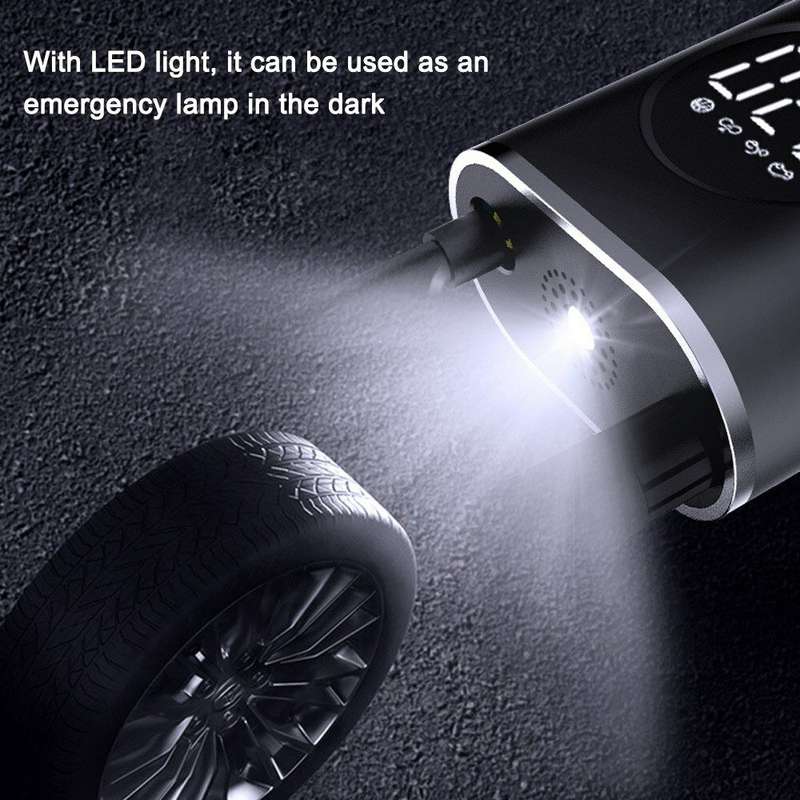 150PSI Wireless Bike Air Pump 70W Power Output 4000mAh Battery Digital Display LED Flashlight Auto-O
