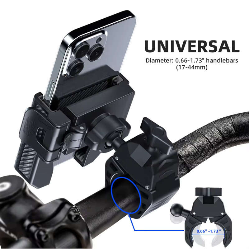 XANES Phone Holder 4.5"-7.0" Adjustable Phone Stand 360 Rotatable Shockproof Portable Bike Holder Ph