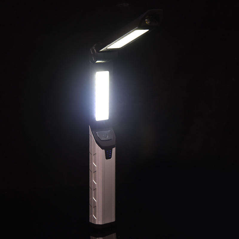 Portable COB LED Flashlight USB Rechargeable Work Light Magnetic Lanterna Hanging Lamp with Built-in