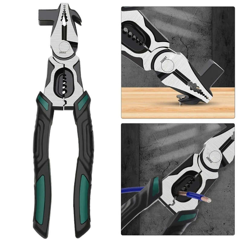 Multifunctional Fencing Pliers Tool 228mm High Carbon Steel Head Wire Cutters Ergonomic Rubber Handl