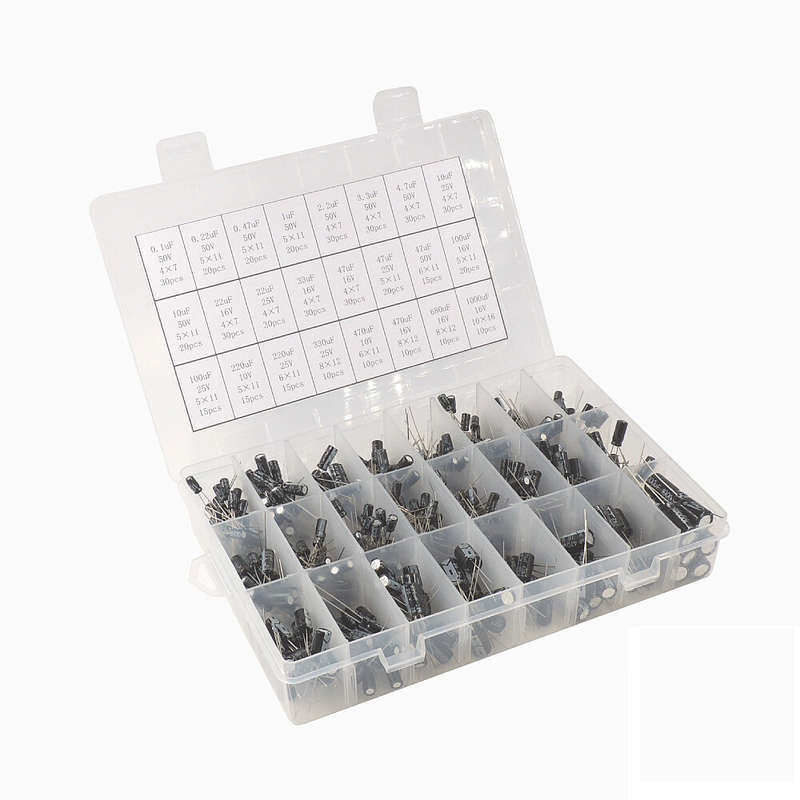 510pcs 24 Values10v/16v/25v/50v (0.1uf~1000uf)Electrolytic Capacitor Assorted Capacitors Assortment