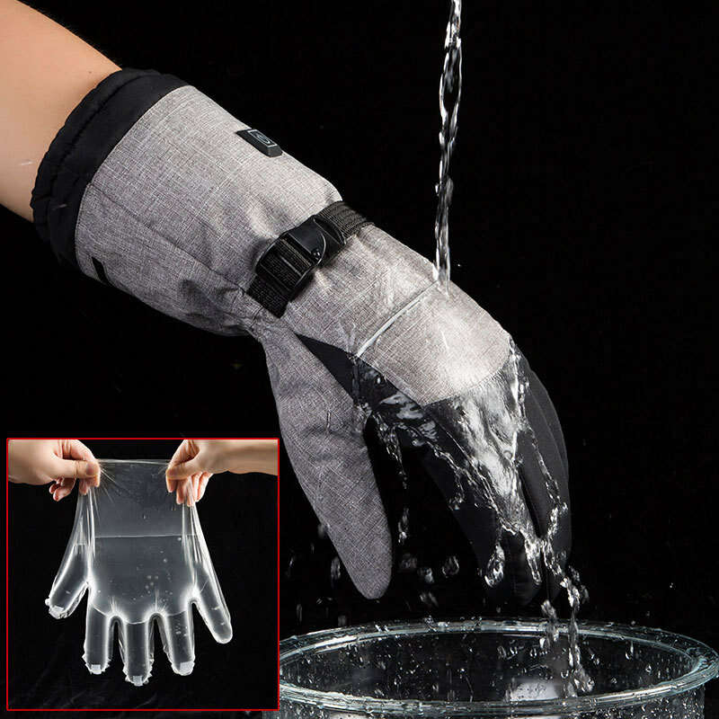 3 Gear Temperature Control Motorcycle Riding Gloves + 5000mAh Battery Winter Heated Warm Gloves for