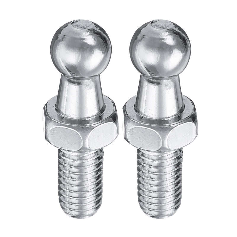 Universal Silver 2pcs Boot Bonnet Gas Strut End Fitting 10mm M8 Ball Pin Joint Valve Spring