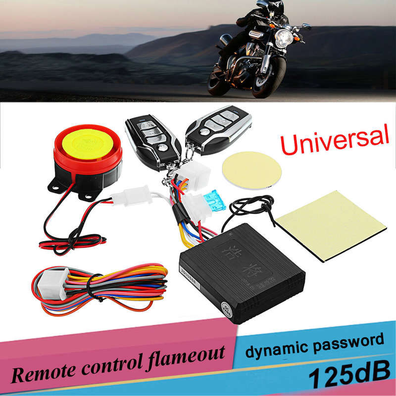12V Motorcycle Two-way Anti-theft Security Alarm System with Engine Start Electric Scooter Remote Co