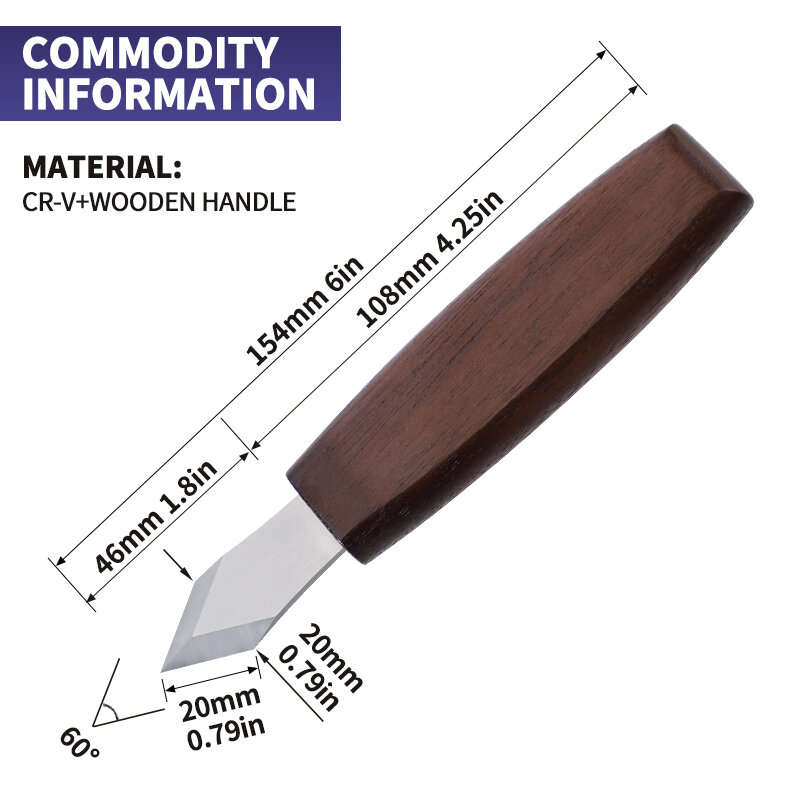 Marking Knife Double Bevel Striking Knife With CR-V Sharp Blade Wooden Handle For Woodworking Carvin