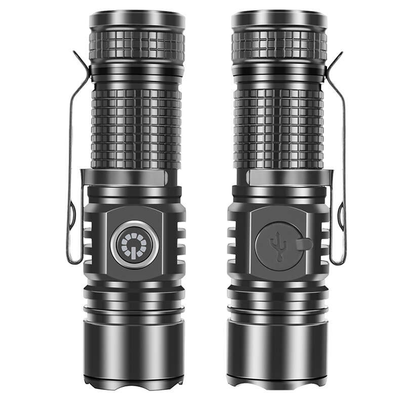 30W Long-Range Throwing LED Flashlight Ultra Bright Mini Type-C Charging Torch With Strong Light for